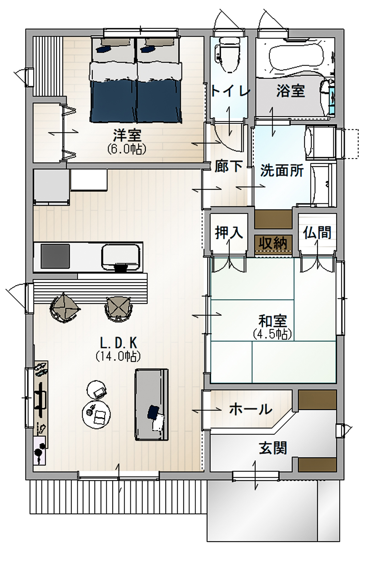 平屋間取り